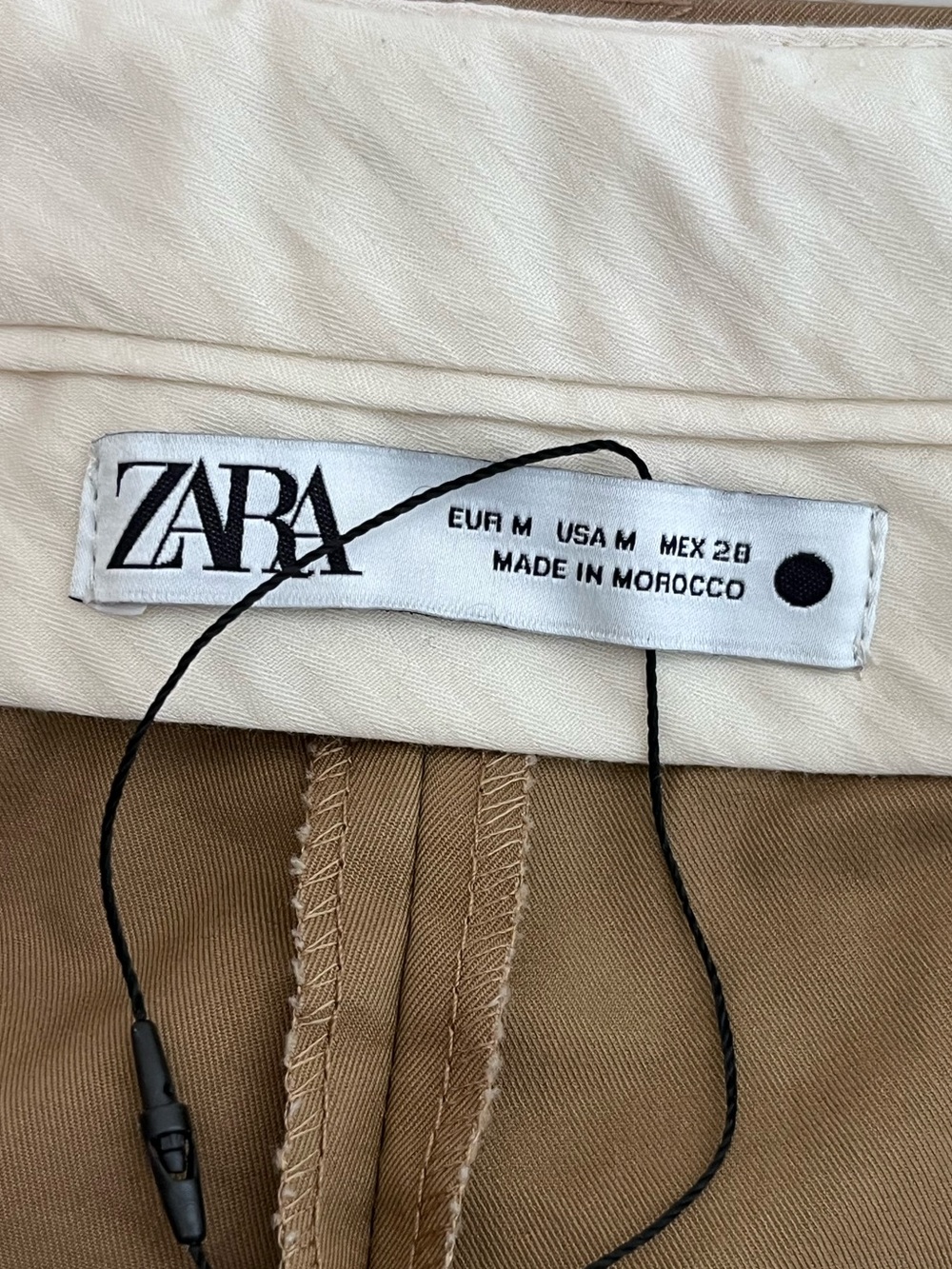 Zara High-Waisted Taupe Brown Wide-Leg Trousers Sz M - Picture 14 of 14